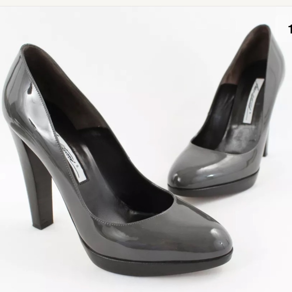 Patent Leather Round-Toe Pumps